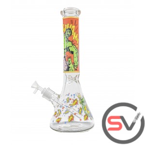 POPEYE AND HULK GLASS BEAKER With ICE CATCHER 14inch